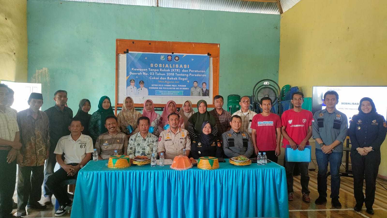 Sosialisasi Kawasan Tanpa Rokok dan Peraturan Daerah No. 03 Tahun 2018 Tentang Peredaran Cukai dan Rokok Ilegal di Desa Bira